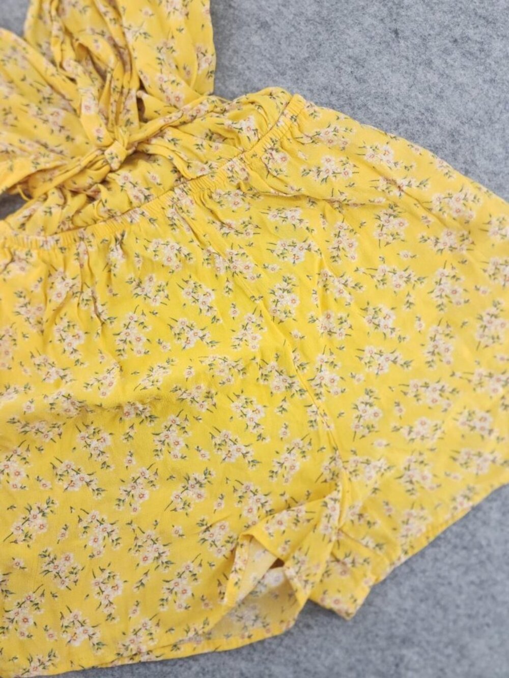 Yellow Floral Tie Back